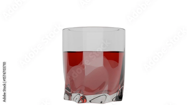 Fototapeta 3D Render a glass of red liquid with a ladybug on it