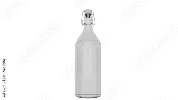 Fototapeta 3D Render a white bottle with a metal cap