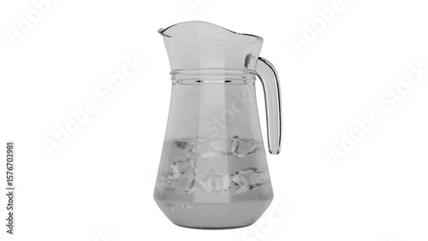 Fototapeta 3D Render a pitcher filled with ice sitting on top of a table