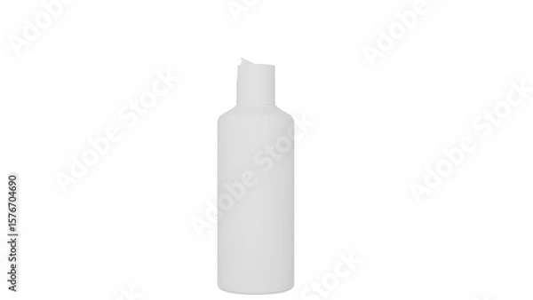 Fototapeta 3D Render a white bottle with a white cap
