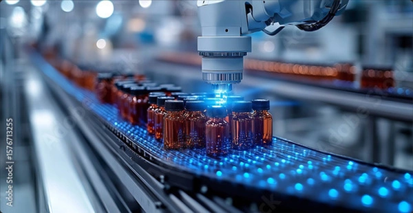 Fototapeta  Biologics monitoring: Isolator arm with bioreactor data