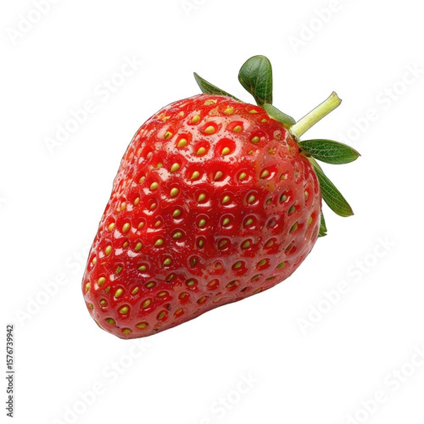 Fototapeta Close-up of a single, fresh strawberry