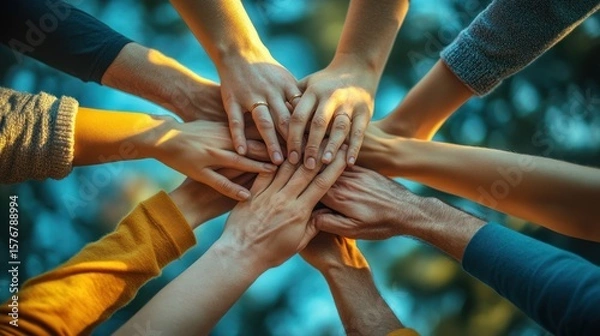 Fototapeta Unity, Teamwork, and Collaboration: A Symbol of Collective Strength