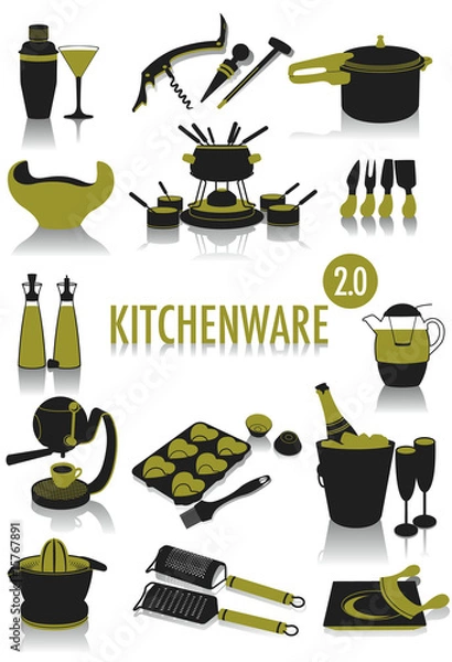 Obraz Kitchenware silhouettes 2.0