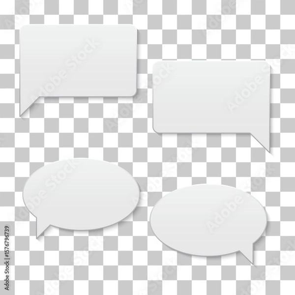 Obraz 3d chat talk empty text speech bubble