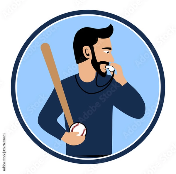 Obraz Baseball Coach Character Design Illustration vector suitable for your design needs