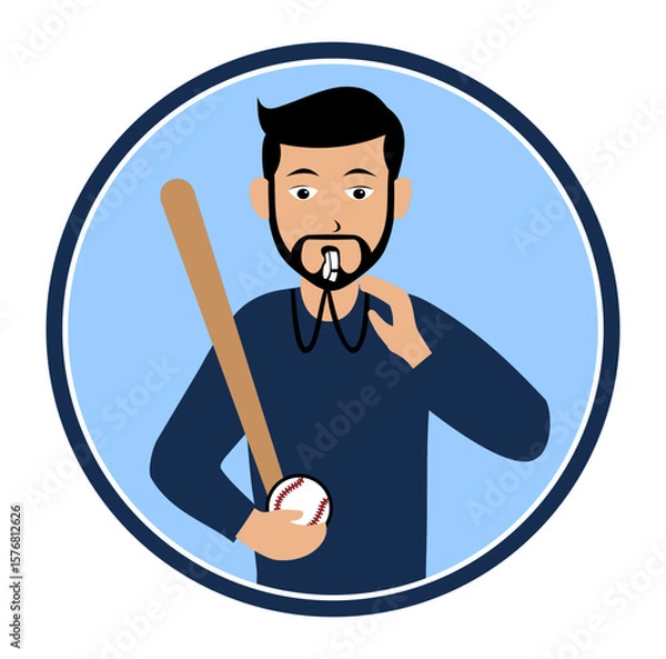 Obraz Baseball Coach Character Design Illustration vector suitable for your design needs
