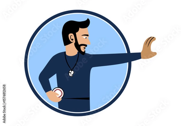 Obraz Baseball Coach Character Design Illustration vector suitable for your design needs