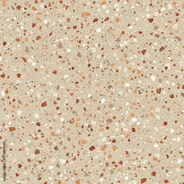 Obraz Modern terrazzo pattern with speckled texture, muted clay tones, minimal seamless background