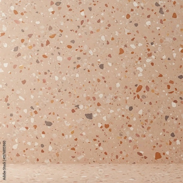 Obraz Modern terrazzo pattern with speckled texture, muted clay tones, minimal seamless background