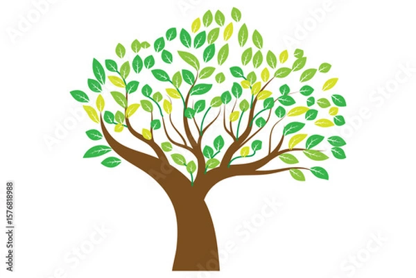 Obraz Beautiful vector tree with colorful leaves