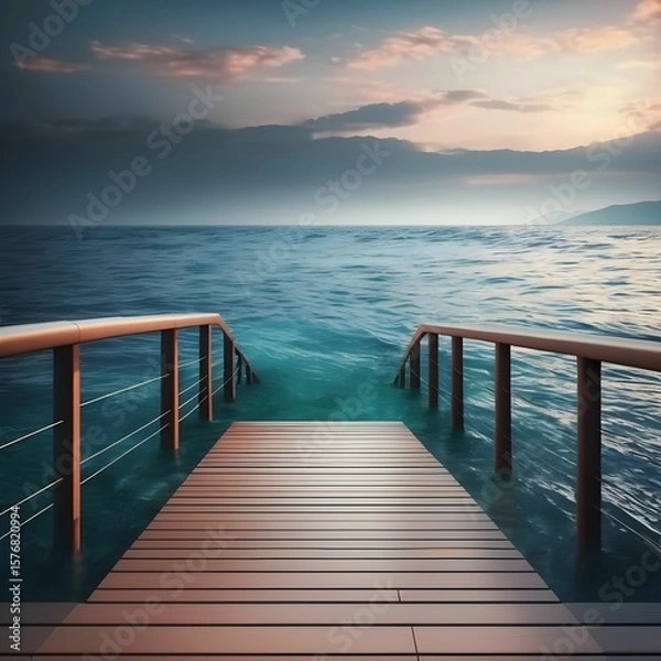 Obraz wooden pier at sunset