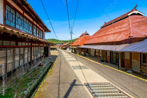 Fototapeta 山口県　重伝建　佐々並の町並み