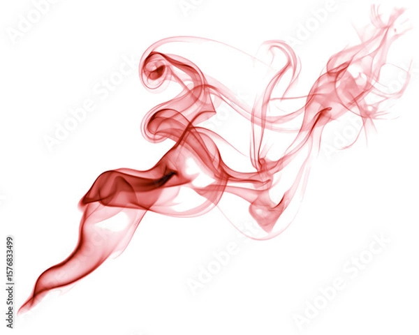 Obraz Red smoke trail on bright field