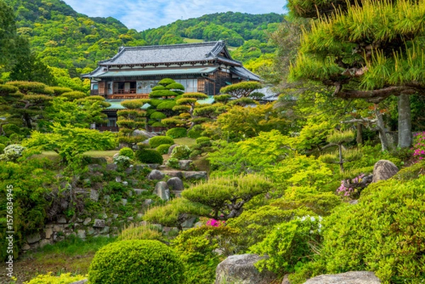 Obraz 山口県　防府市　旧毛利家本邸　庭園