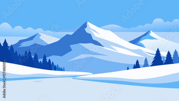 Obraz ski resort in the mountains