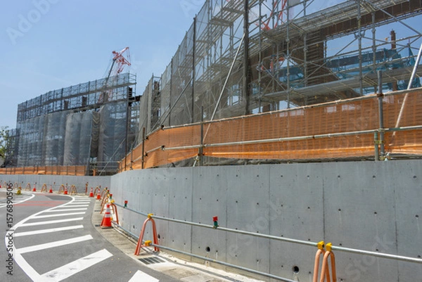 Obraz 建設中の鉄筋のビル