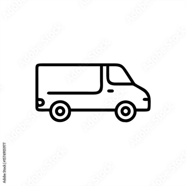 Fototapeta Small Cargo Van on transparent background for web and graphic design