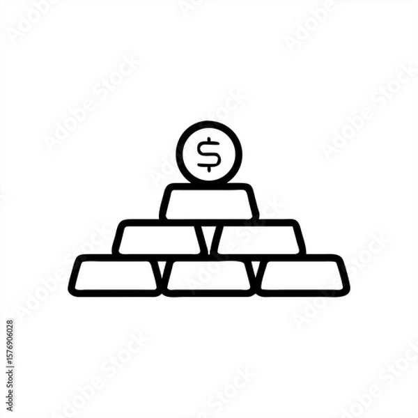 Fototapeta Stack Of Coins on transparent background for web and graphic design