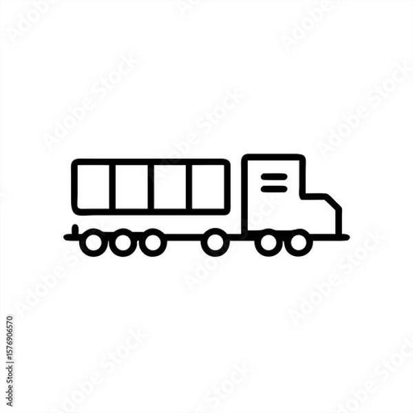 Fototapeta Train With Cargo Container on transparent background for web and graphic design