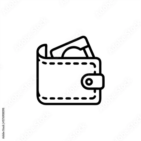 Fototapeta Wallet With Cash on transparent background for web and graphic design
