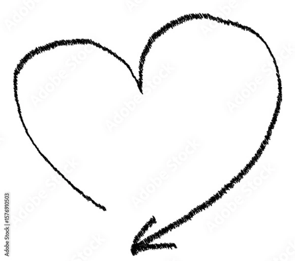 Fototapeta Hand drawn heart. Hand drawn heart icon. Hand drawn heart vector.