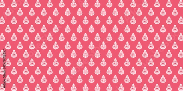 Obraz Elegant Red Floral Seamless Pattern Background