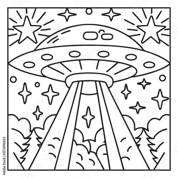 Obraz Space Coloring Pages for Kids – Bold and Easy Outer Space Fun with Rockets, Planets, Astronauts, and Aliens – Printable Activity Sheets