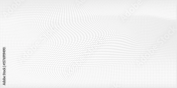 Fototapeta Subtle White Halftone Wavy Pattern