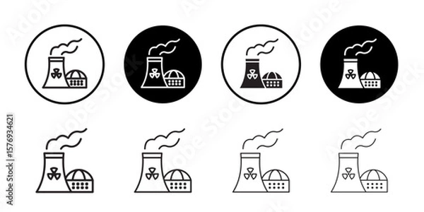 Fototapeta Nuclear power plant icon simple outline vector sign