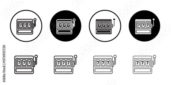 Obraz slot machine icon simple outline vector sign