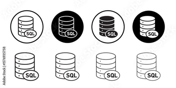 Obraz SQL server icon simple outline vector sign