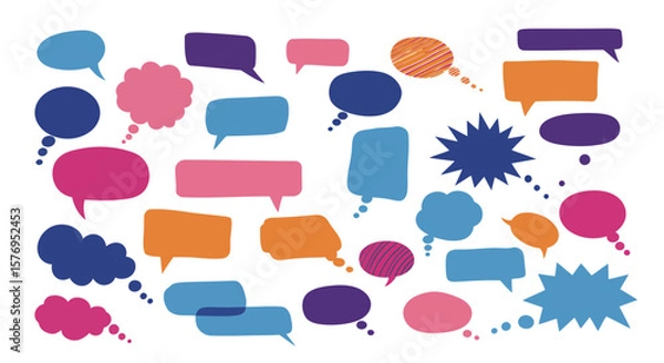 Fototapeta Speech bubbles communication chat dialog balloons art