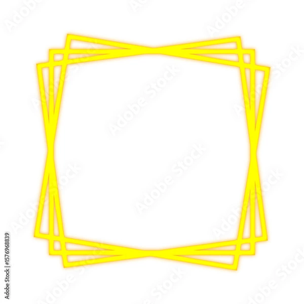 Fototapeta Dynamic Yellow Neon Square Frames with Glowing Effect for Visual Arts, Branding, and Modern Decor