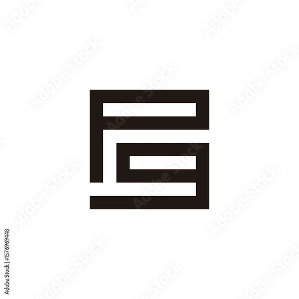 Obraz Letter pg square geometric symbol simple logo vector