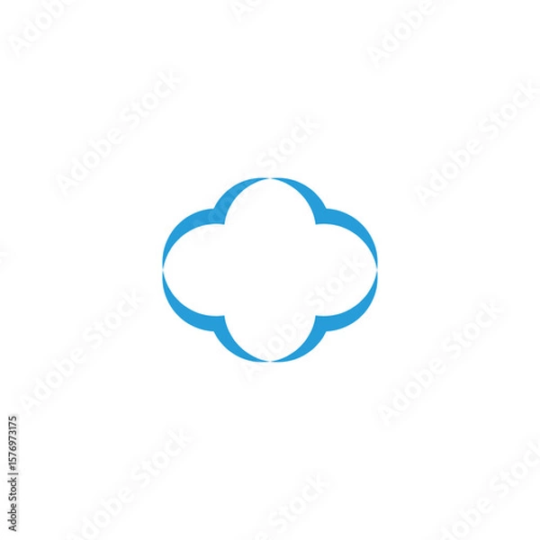 Obraz Cloud, birds geometric symbol simple logo vector