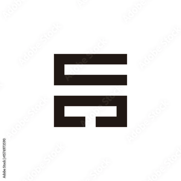 Obraz Letter c and T square geometric symbol simple logo vector