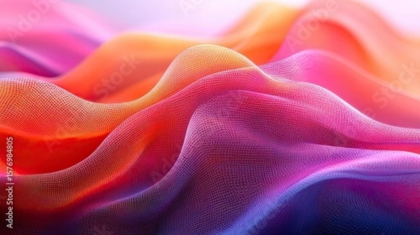 Fototapeta Abstract wavy fabric design with vibrant colors.