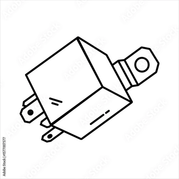 Obraz Close up of outline drawing car Automotive Relay
isolate on white background vector illustration.