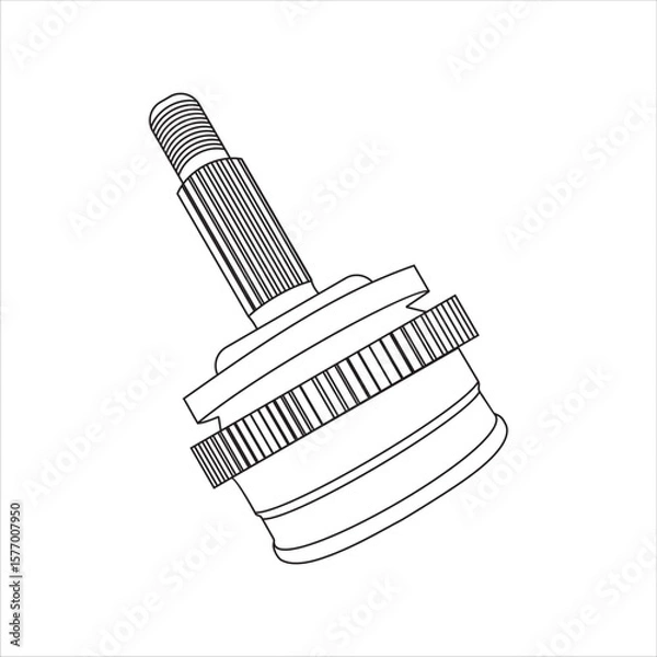 Obraz Close up of outline drawing automobile car Cv joint
isolate on white background vector illustration.