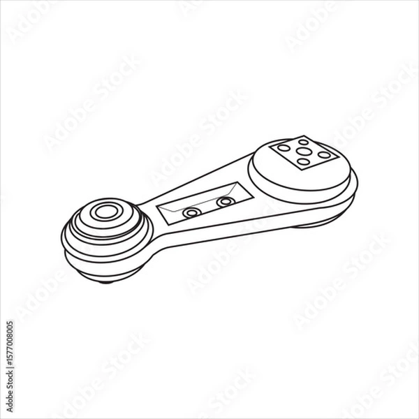Obraz Close up of outline drawing automobile car engine support mountings isolate on white background vector illustration.