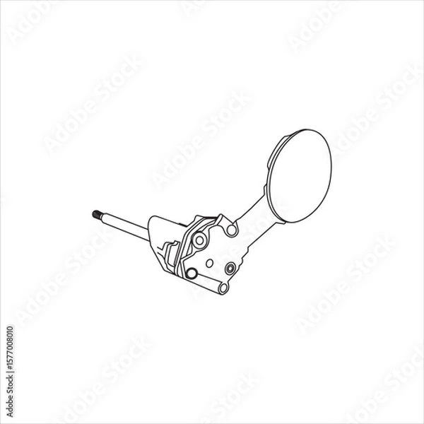 Obraz Close up of outline drawing automobile car engine oil pump isolate on white background vector illustration.
