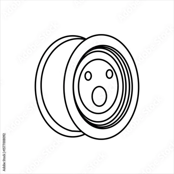 Fototapeta Close up of outline drawing automobile car tensioner roller isolate on white background vector illustration.