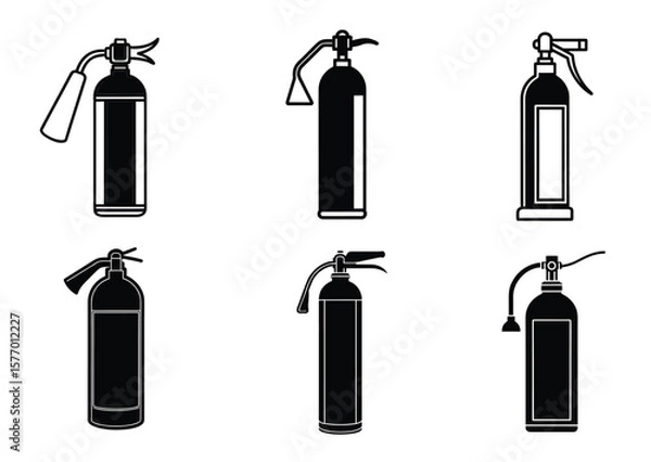 Fototapeta Extinguisher silhouette Vector Set