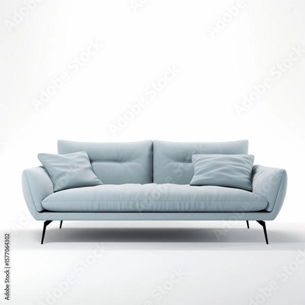 Obraz blue sofa isolated on white background