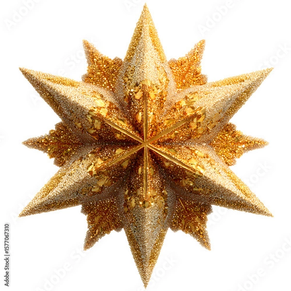 Fototapeta gold glitter star, png with transparent background