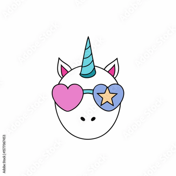 Fototapeta Unicorn head with glitter