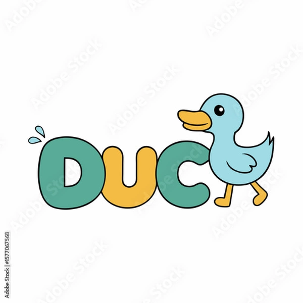 Fototapeta Typography design of Duck