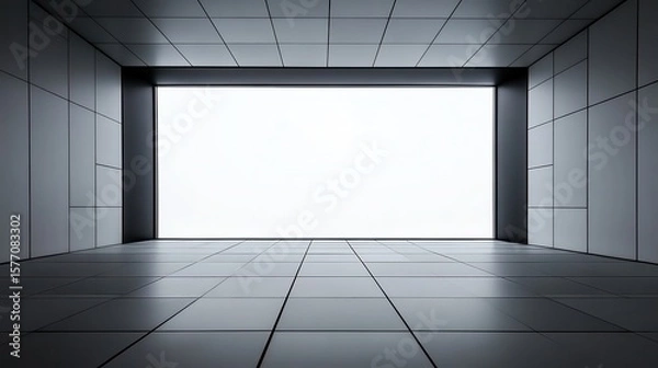 Fototapeta Modern Minimalist Open Window View Architecture