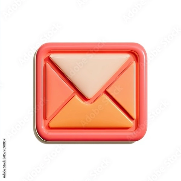 Fototapeta Cartoonish 3D Email Icon Design for Modern Communication Platforms